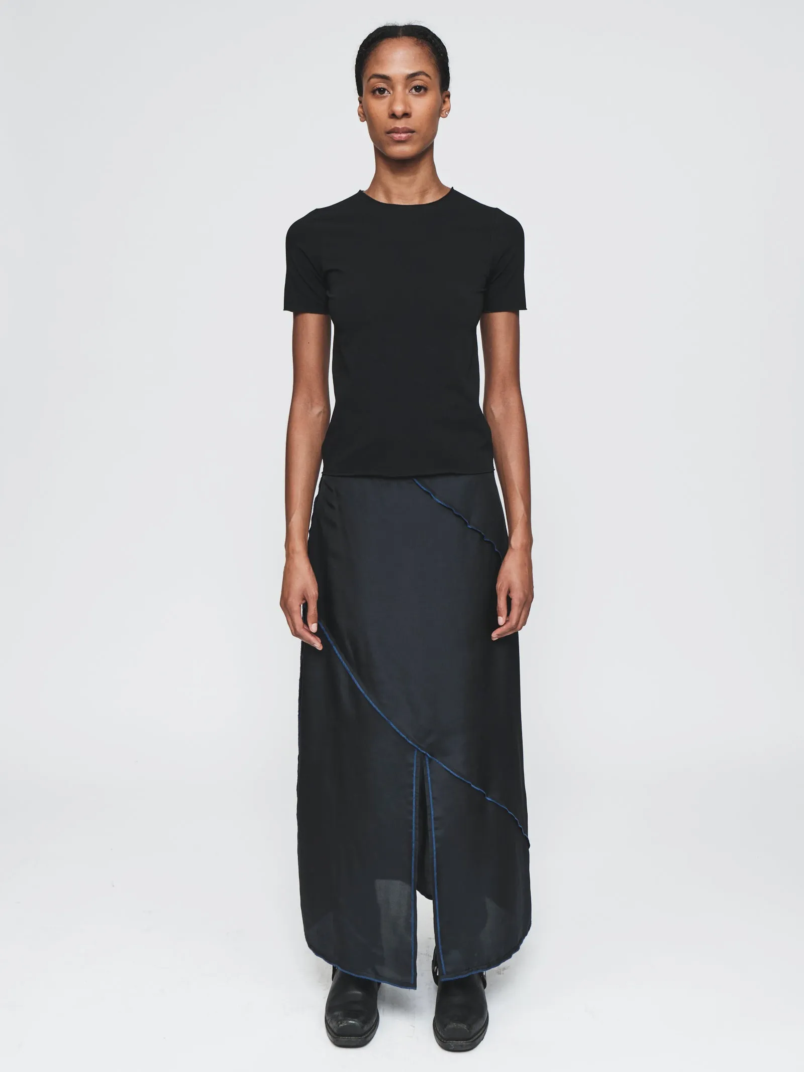 Deconstructed Midi Skirt in Black