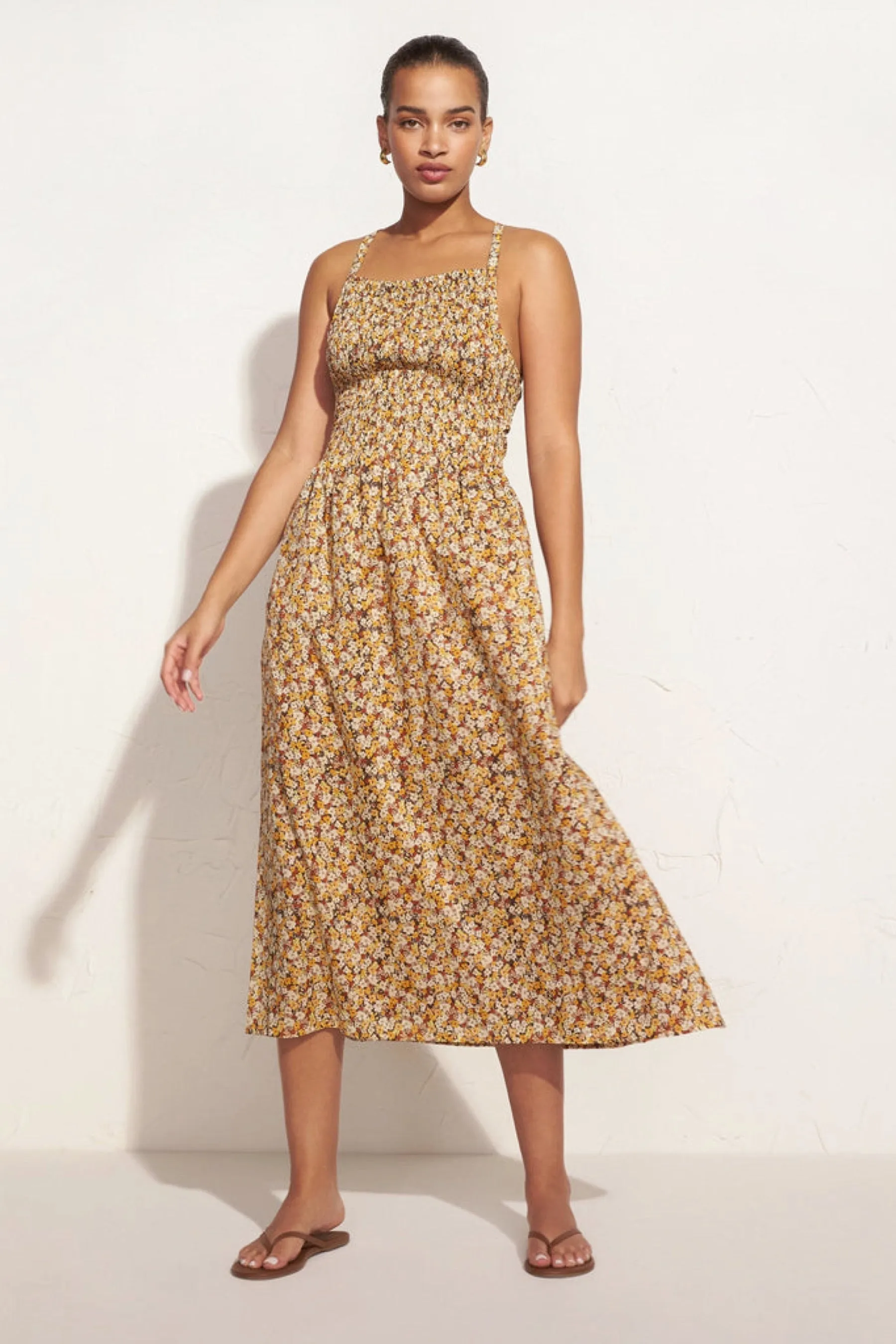 Edelyn Floral Claretta Midi Dress