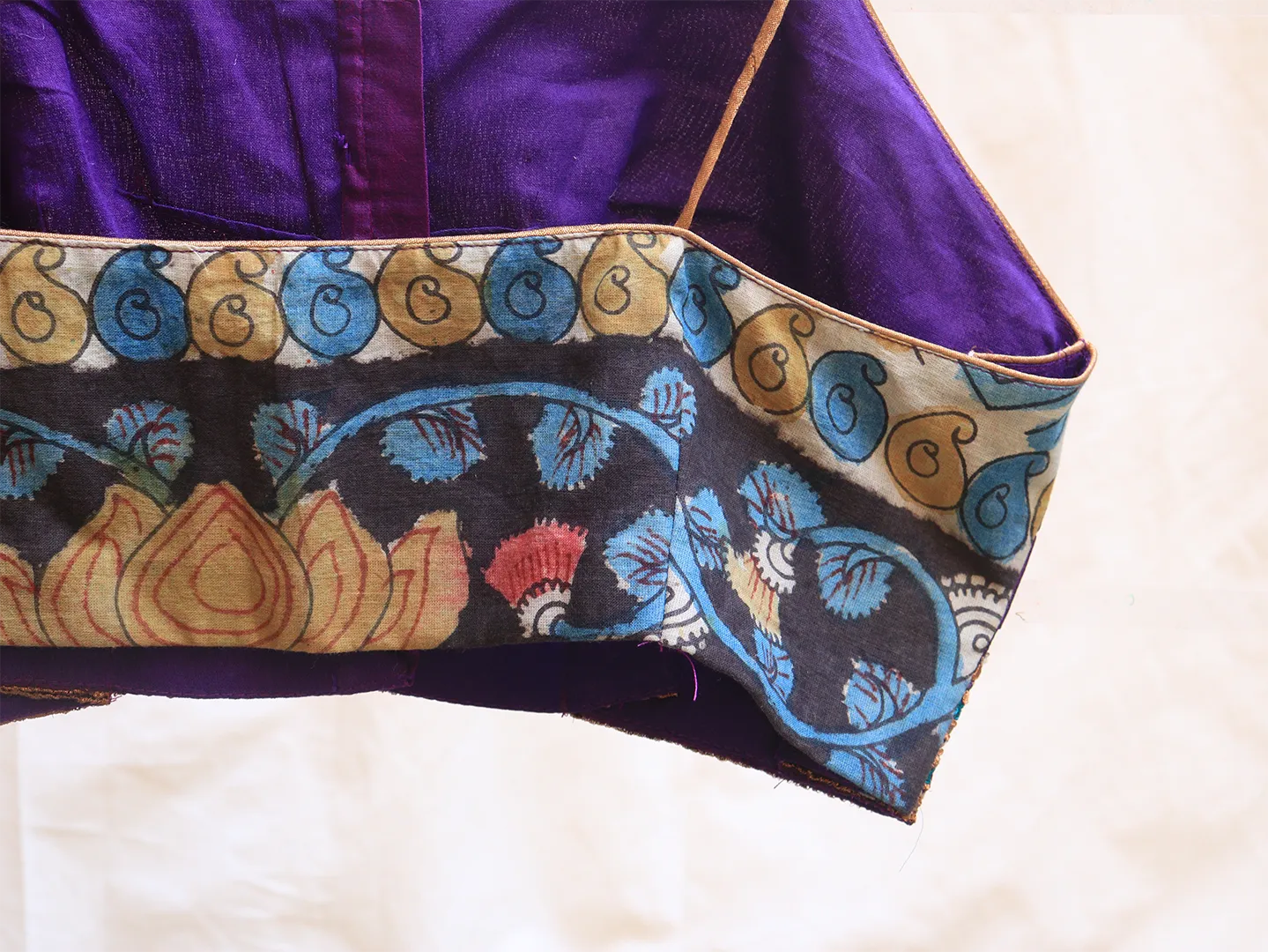 Eggplant purple, Karnataka silk, Hand embroidery Bralette