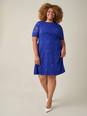 Fit-and-Flare Dress, Royal Signature