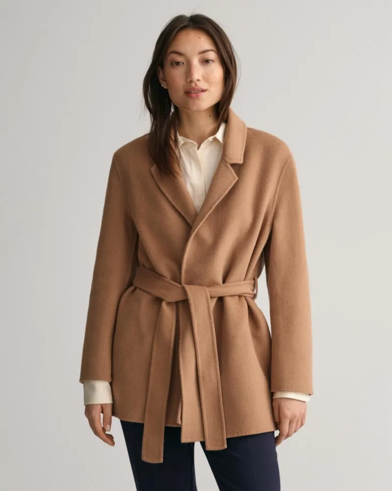 Gant Apparel S Women's Handstitched Belted Blazer Iterations Brown Reg