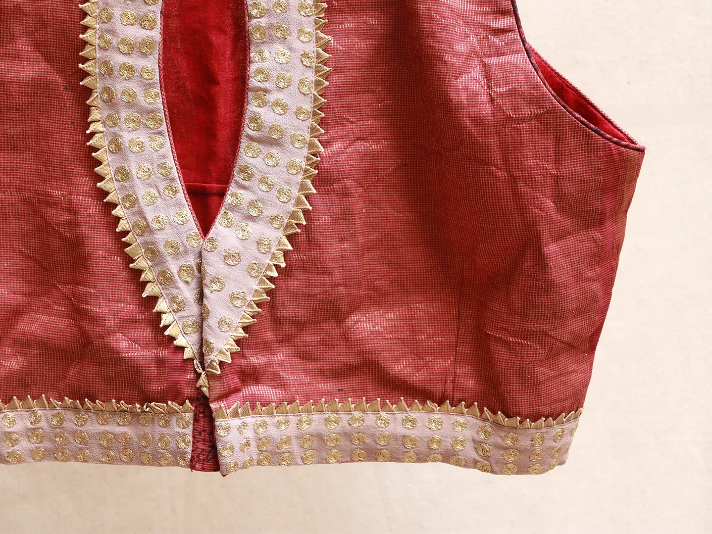 Maroon, Mangalgiri, Hand embroidery blouse