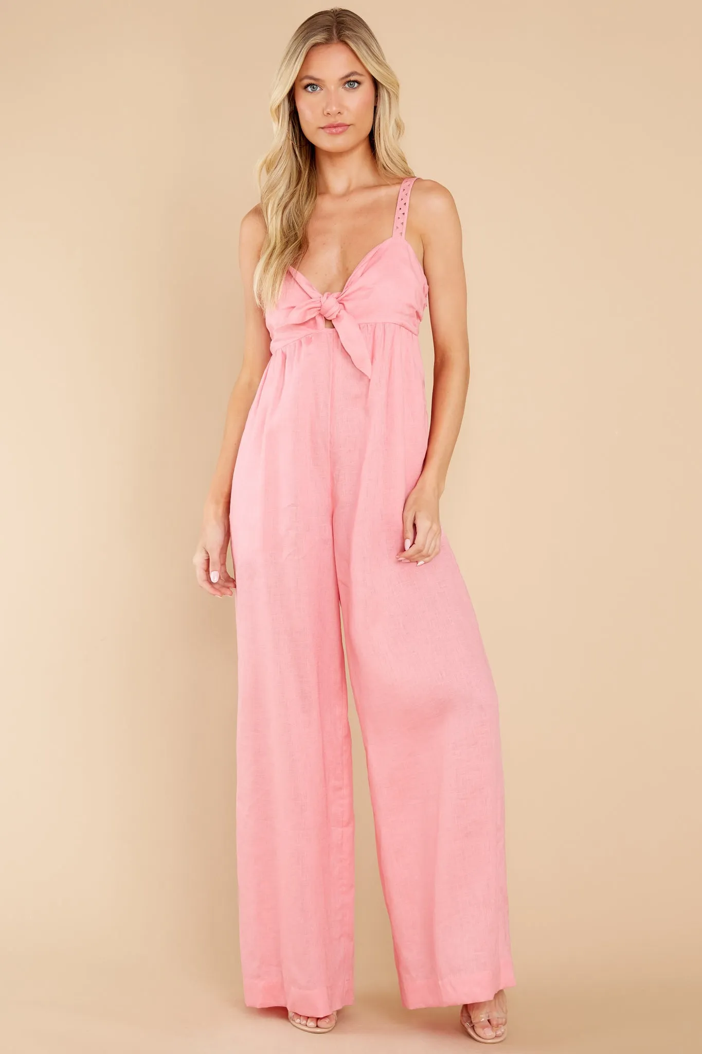 Meet Me In Paradise Pink Jumpsuit