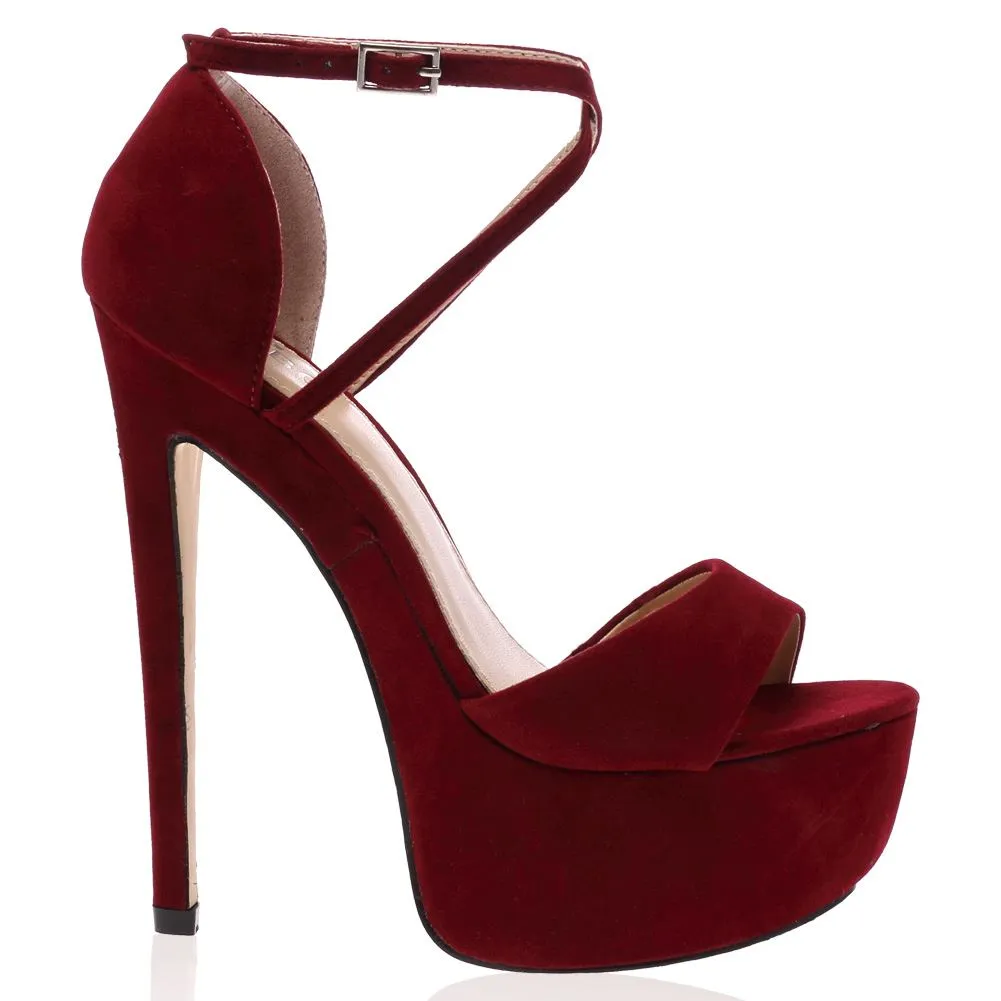 Nala Bordeaux Faux Suede Stiletto Heel