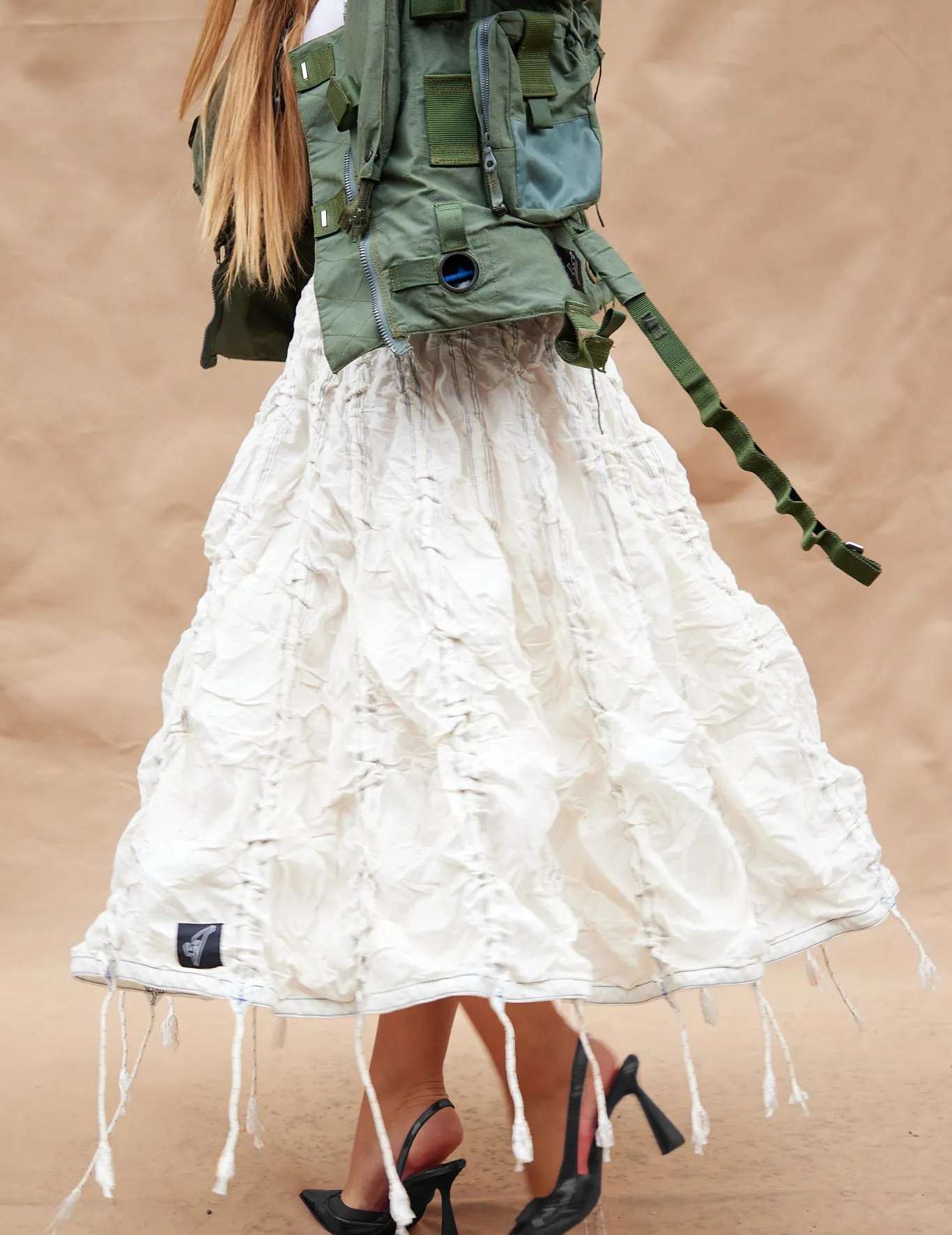 RAF Hurricane Parachute Long White Skirt