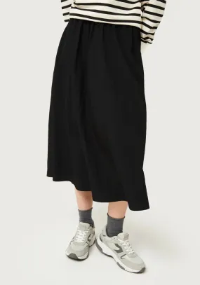 Ray Drawstring Midi Skirt in Black