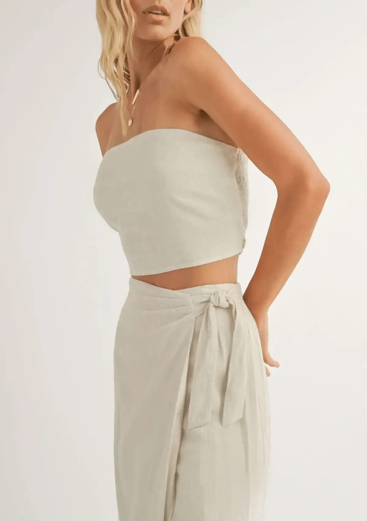 Sugarloaf Smocked Tube Top - Oatmeal