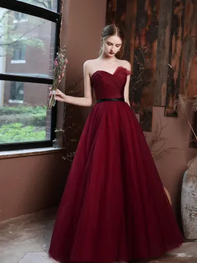 Sweetheart Maroon Formal Dress Long