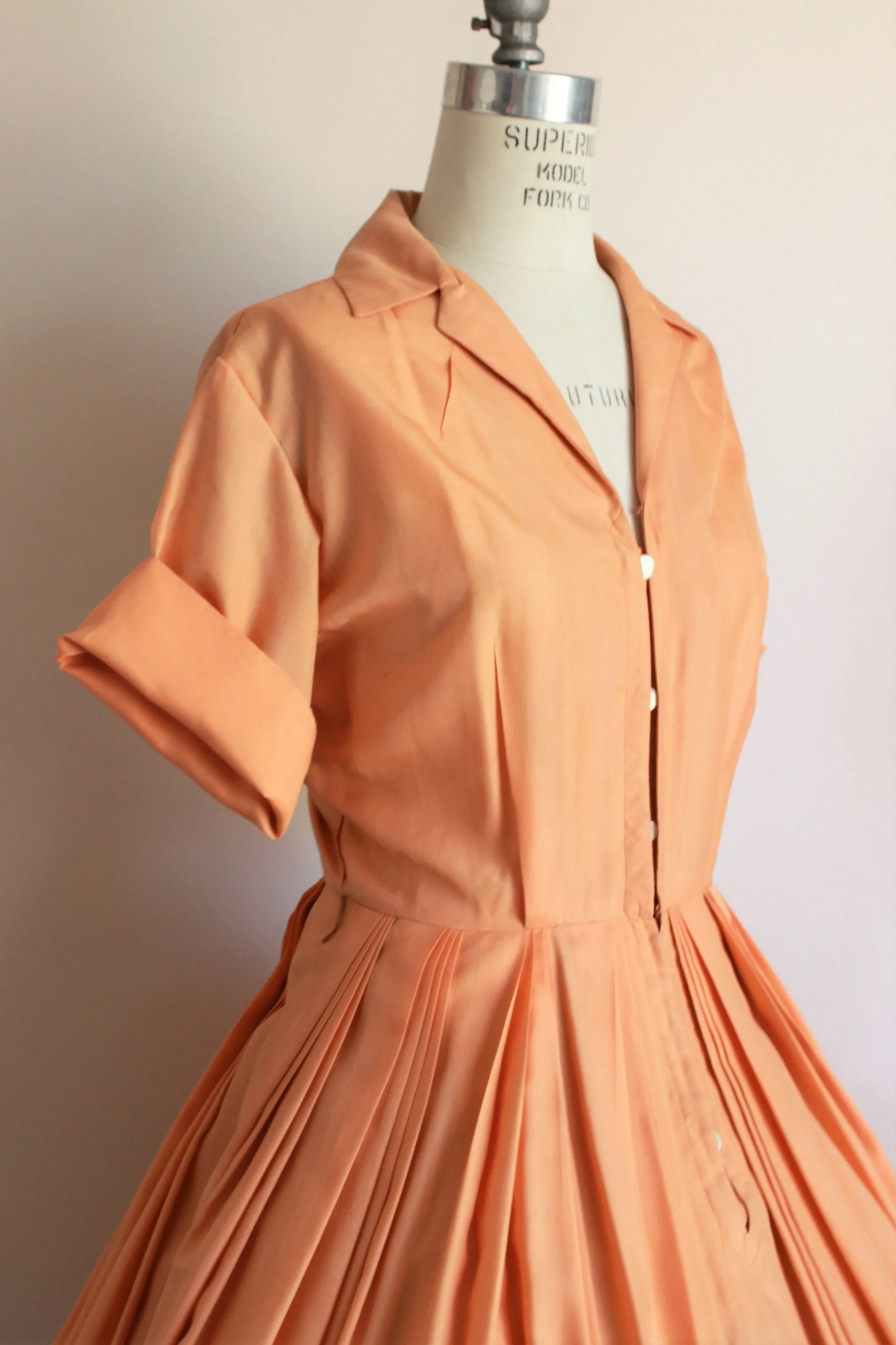 Vintage 1960s Orange Shirtwaist Dress by I Magnin