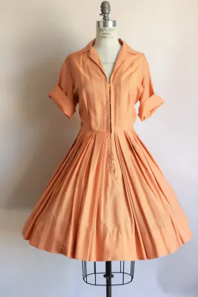 Vintage 1960s Orange Shirtwaist Dress by I Magnin